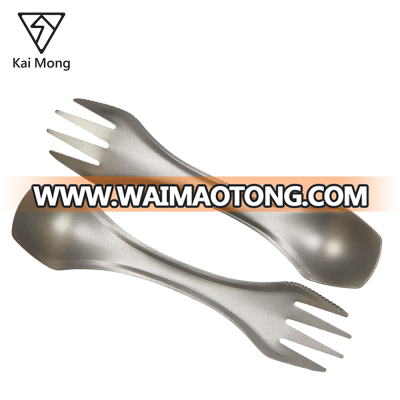 OUTDOOR HIKING CAMPING FLATWARE CUTLERY UNFOLDING TITANIUM SPORK