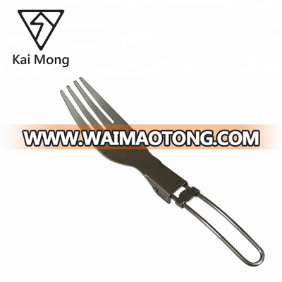 OUTDOOR PORTABLE CAMPING HIKING LIGHTWEIGHT ECO-FRIENDLY FOLDING TITANIUM FORK